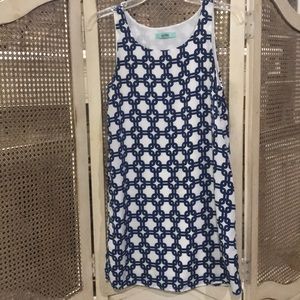 Blue and White Block Chain Dress